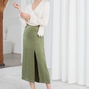 - & other stories pistachios slip skirt